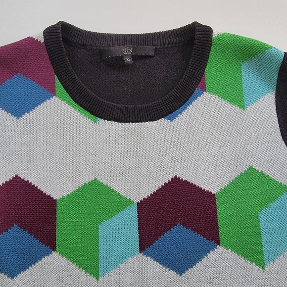 Tibi Geometric Print Sweater Dress - Picture 6 of 8
